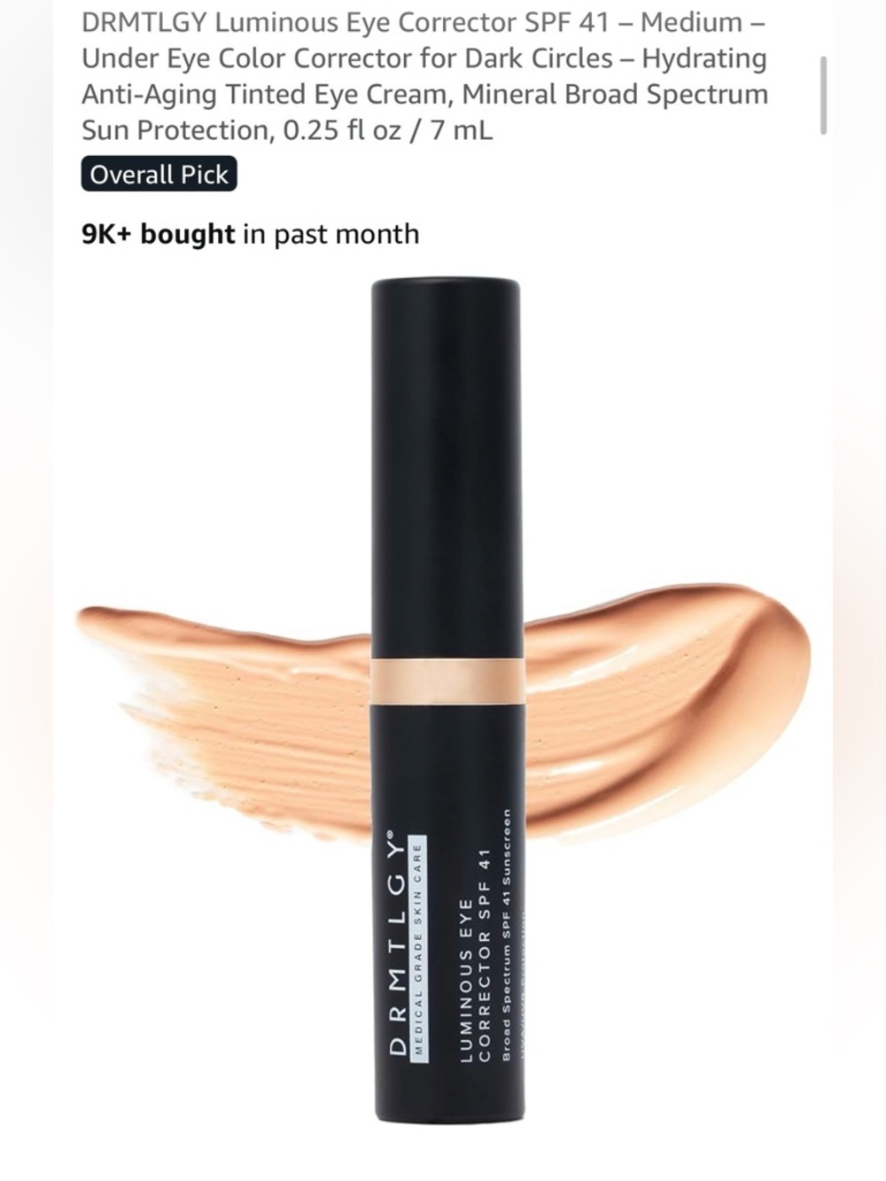 Drmtlgy Luminous Eye Corrector SPF 41 — Radiant Beige Eye Primer
